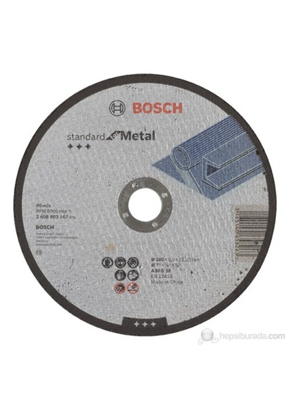 - Standard Seri Metal İçin Düz Kesme Diski (Taş) - A 30 S Bf, 180 Mm, 22,23 Mm, 3,0 Mm