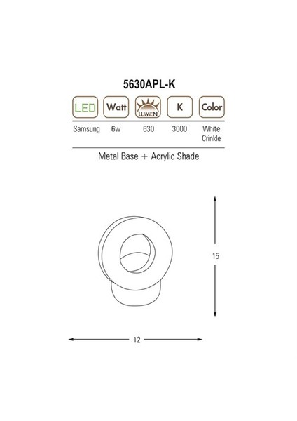 Küçük Yuvarlak Aplik 5630Apl-K,21 modelleri