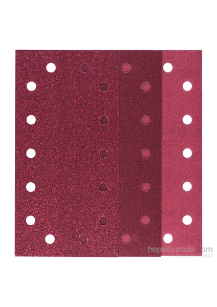 - Titreşimli Zımpara Kağıdı 10'Lu Set, 115 X 230 Mm 60/120/180 Kum 14 Delik