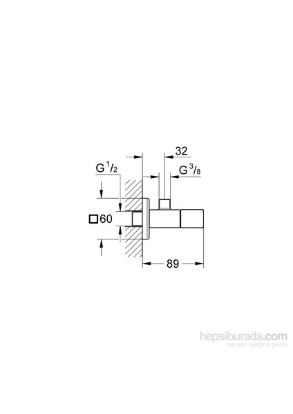 Eurocube Ara Musluk 1/2" giriş, 3/8 çıkışlı - 22012000