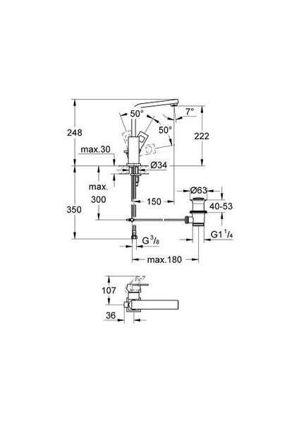 Eurocube Tek Kumandalı Lavabo Bataryası - 2313500E