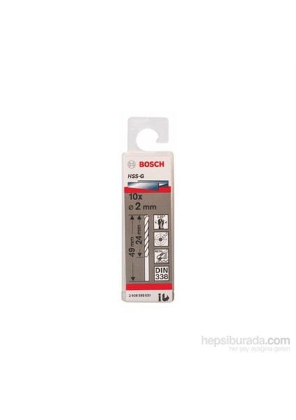 - Metal Matkap Ucu Hss-G, Dın 338 - 2 X 24 X 49 Mm - 10'Lu Paket fiyatları