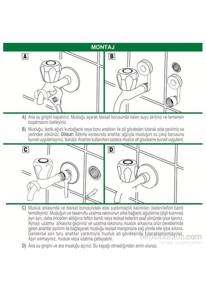 Universal® Çeşme Tip Tasarruflu Uzatma - WC Taharet Musluk 5 Litre/Dakika (Tekli Kısa Musluklarda)