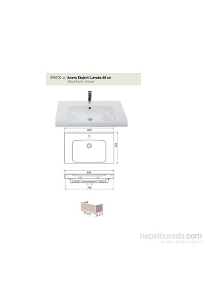 Cerastyle Anova 45 * 80 Etajerli Lavabo fiyatları