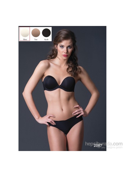 2087 Düz Kumaşlı Çok Dolgulu Askısız Sütyen