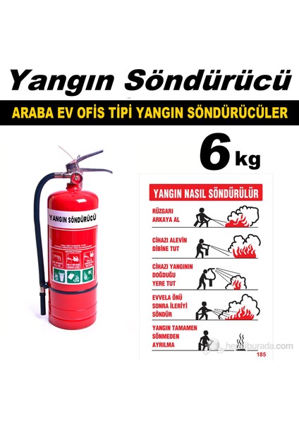 Yangın Söndürme Cihazı Ev Ve Ofis Tipi 6 Kg 40097