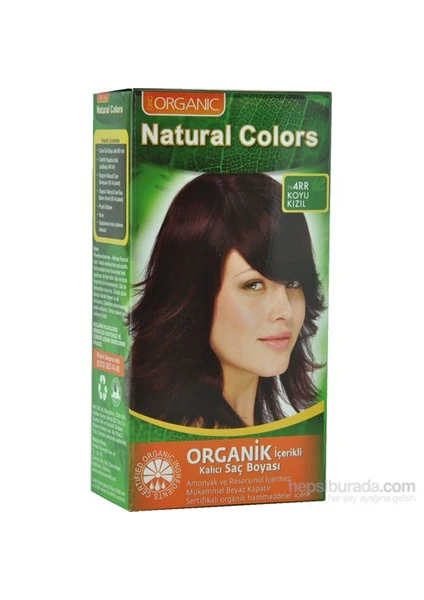 Organic Natural Colors 4Rr Koyu Kızıl Saç Boyası