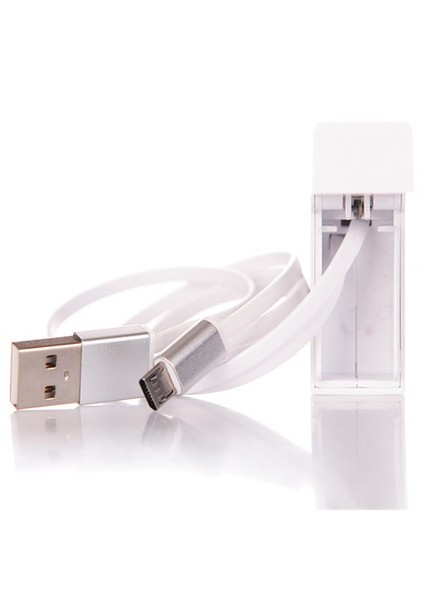 CoverZone Micro Usb Samsung Data Ve Şarj Kablosu Makaralı Kutusunda