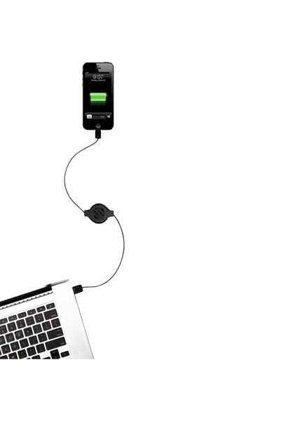 strikeLINE Lightning ve Micro USB Makaralı Şarj ve Senkronizasyon Kablosu (Siyah, 90 cm)