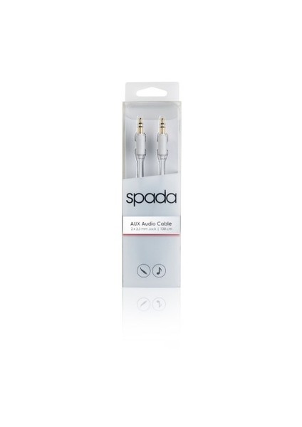 Aux Audio Kablo 2*3,5 Mm Jack | 100 Cm (Beyaz)