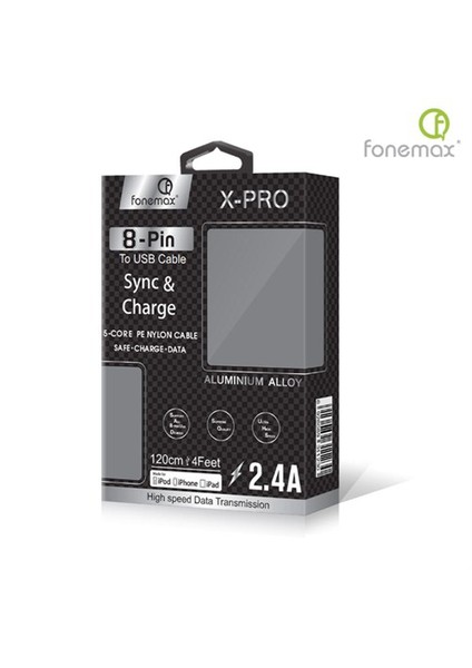 Fonemax Apple iPhone Uyumlu 5-5S-5C-6-6 Plus-6S-6S Plus-7-7 Plus-8-8 Plus-X-iPad X-PRO MFI Lisanslı Lightning Şarj ve Data Kablosu Altın fırsatları