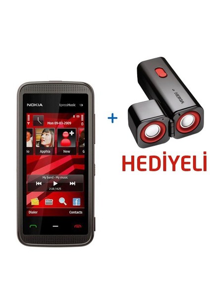 5530 Xpressmusic ( 4 Gb Hafıza Kartı + Nokia MD-6 Hoparlör Hediye ) Siyah - Kırmızı