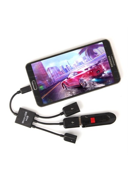 Micro Usb Tablet ve Akıllı Telefon 2xUSB Dönüştürücü OTG Kablo (DK-AC-USB2MICRO2)