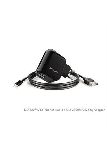 DLP2207V/12 Apple Lightning USB Kablo ve Ev Şarj Adaptörü (5V/2.1A) MFI