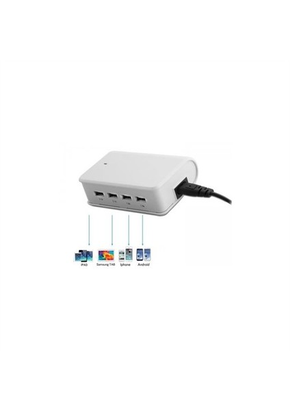 Sl-M10 6.2A 4*Usb Beyaz Usb Şarj