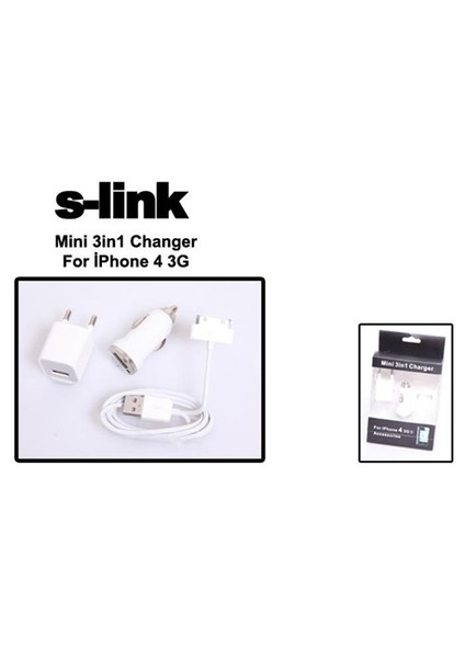 Slx-44A 3G/3Gs/4G Mini 3 İn 1 Şarj