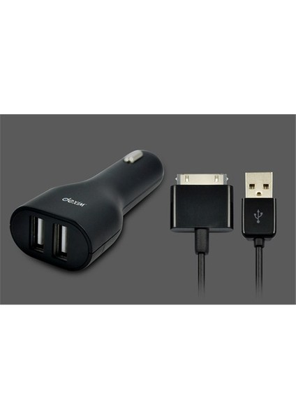 Dca154 Dual USB Araç Şarj Cihazı Siyah iPhone Uyumlu / iPod