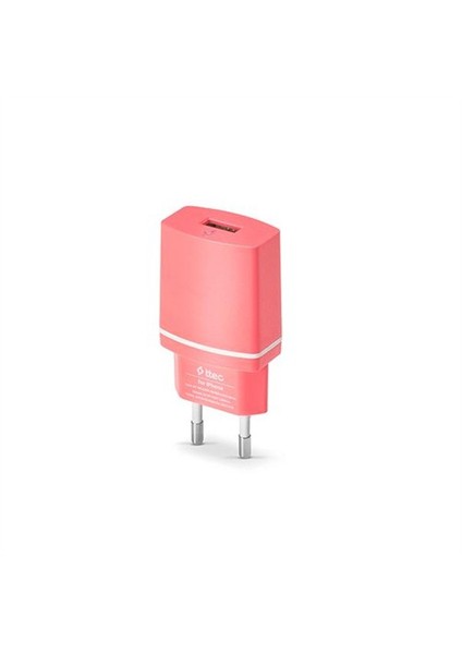Compact Seyahat Şarj Cihazı Lightning Kablolu 1000Ma Pembe