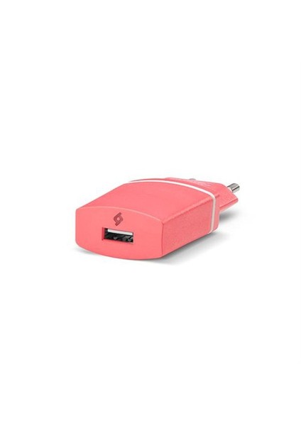 Compact Seyahat Şarj Cihazı Lightning Kablolu 1000Ma Pembe