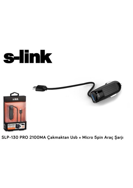 Slp-130 Pro 2100Ma Çakmaktan Usb + Micro 5Pin Araç Şarjı