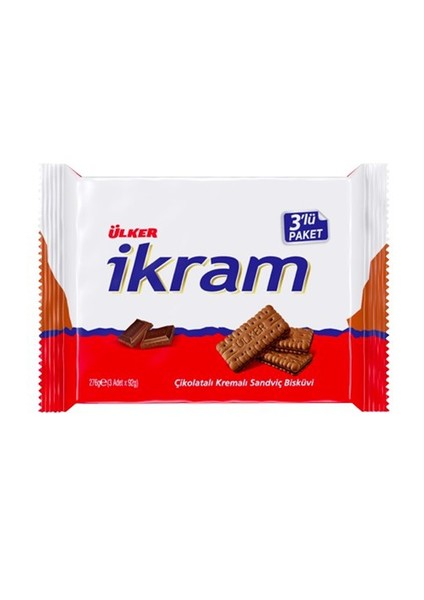 İkram Kremalı Çikolatalı Bisküvi 3x92 gr