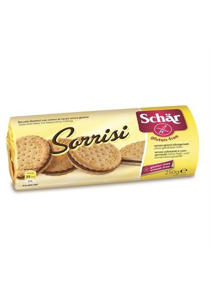 Sorrisi Glutensiz Kakao Kremalı Bisküvi 250 Gr.