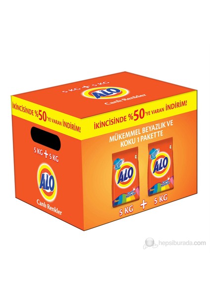 Çamaşır Deterjanı Canlı Renkler 5 kg + 5 kg (2.'si %50 İndirimli Paket) kk