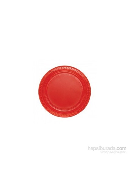 Plastik Tabak Kırmızı 22cm 25li