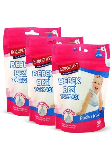 Bebek Bezi Torbası Pudra Kokulu - 3'lü fiyatları