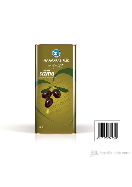 Naturel Sızma Zeytinyağı 3 L Teneke