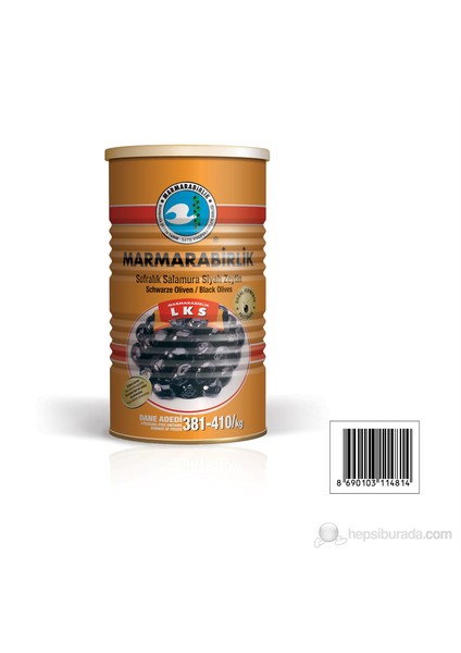 Lüks Salamura Sulu 800Gr.Teneke 381-410 Zeytin