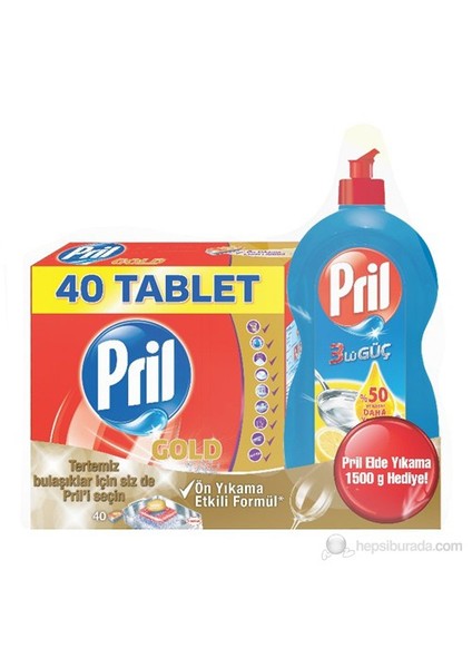 40 'lı Gold Tablet + Pril 3 'lü Güç 1500 ml Hediyeli