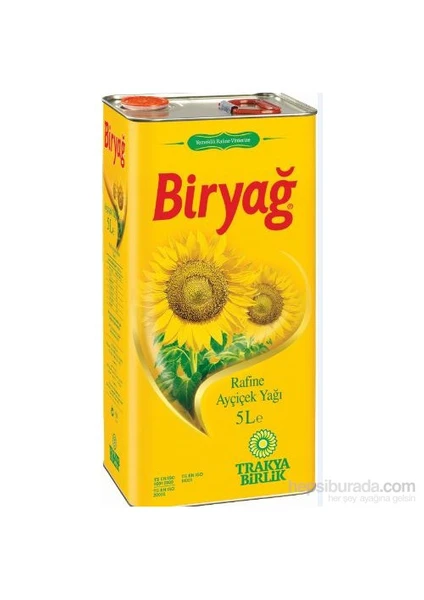 Trakyabirlik Biryağ Ayçiçek Yağı 5 lt kk