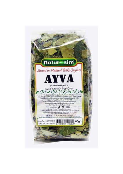 Ayva Yaprağı Açık Dökme Bitki 60 Gr