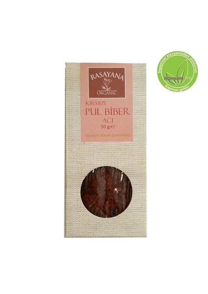 Organik Kırmızı Pul Biber Acı 50 Gr