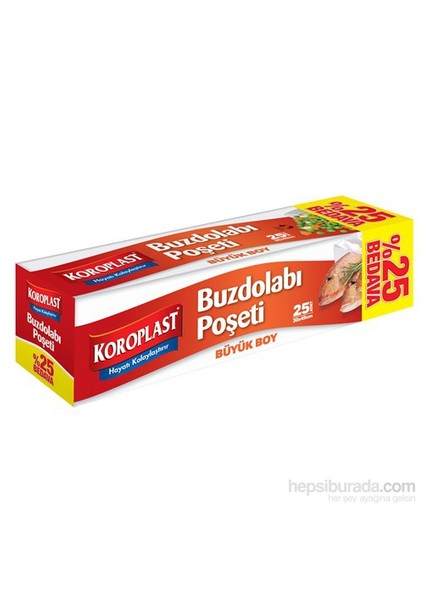 Buzdolabı Poşeti Büyük Boy %25 Bedava 25'li 30x45 cm kk