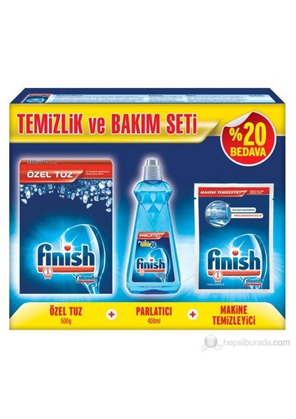 Temizlik ve Bakım Seti (3 'lü) Ürün İçeriği: 500 gr Tuz + 400 ml Parlatıcı + 50 gr Makine Temizl