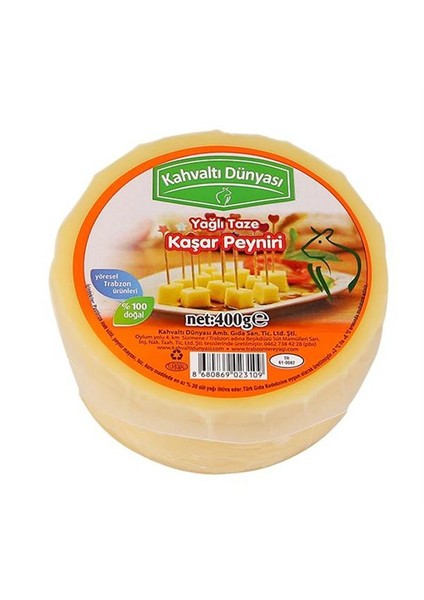 Tam Yağlı Kaşar Peyniri, 400 Gr