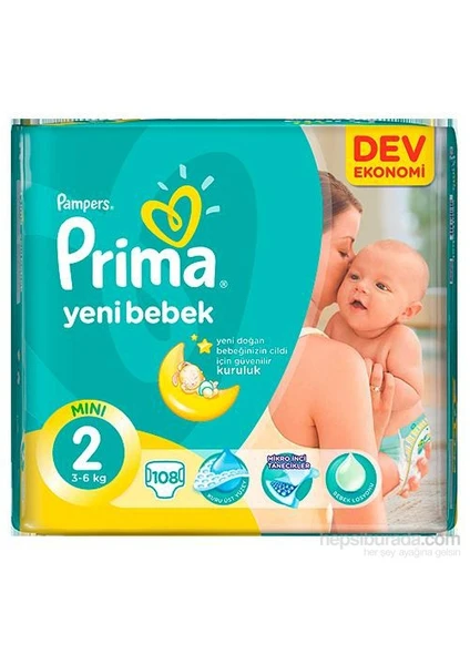 Bebek Bezi Premium Care Dev Ekonomi 2 Beden 108 Adet