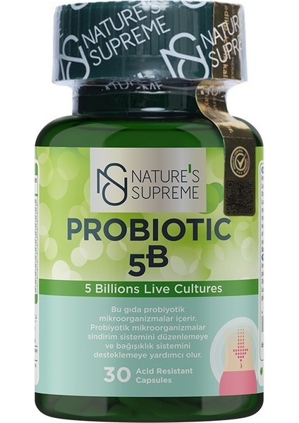 Nature's Supreme Probiotic 5B 30 Kapsül