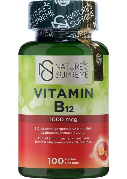 Vitamin B12 1000 Mcg 100 Kapsül