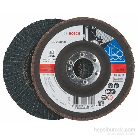 Bosch - Flap Zımpara Diski - 115 Mm, 22,23 Mm, 40 Kum