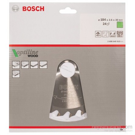 Bosch - Optiline Serisi Ahşap İçin Daire Testere Bıçağı - 184 X 30 X 2,6 Mm, 24 Diş