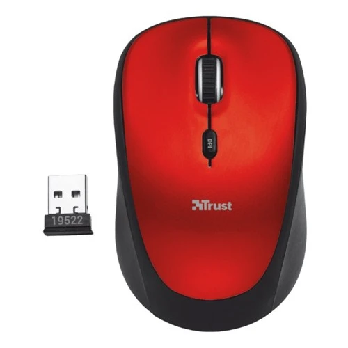 Resim Trust YVI Siyah Kırmızı Kablosuz Mouse (MOU TRUST 19522) 