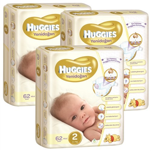 Huggies Unisex Bebek Bezi Jumbo 3�lü Paket 2 Beden 186 Adet Fiyatı