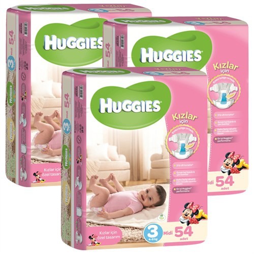 Huggies Kızım İçin Bebek Bezi Jumbo 3�lü Paket 3 Beden 162 Fiyatı