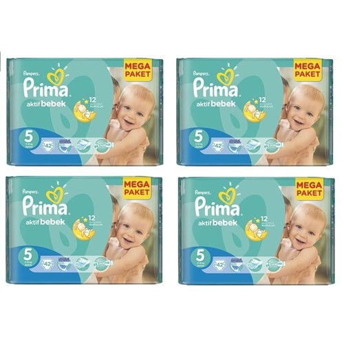 Prima Bebek Bezi Aktif Bebek Mega 2�li Paket 5 Beden 168 Fiyatı