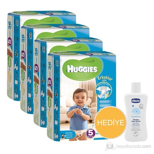 Huggies Oğlum İçin Bebek Bezi Jumbo 4�lü Paket 5 Beden 144 Fiyatı