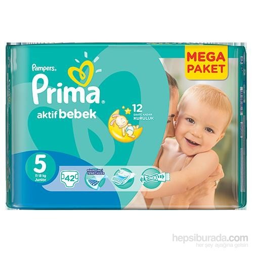 Prima Bebek Bezi Aktif Bebek Mega Paket 5 Beden 42 Adet Fiyatı