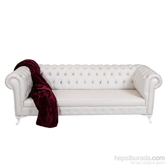 White Leather Chesterfield - Beyaz